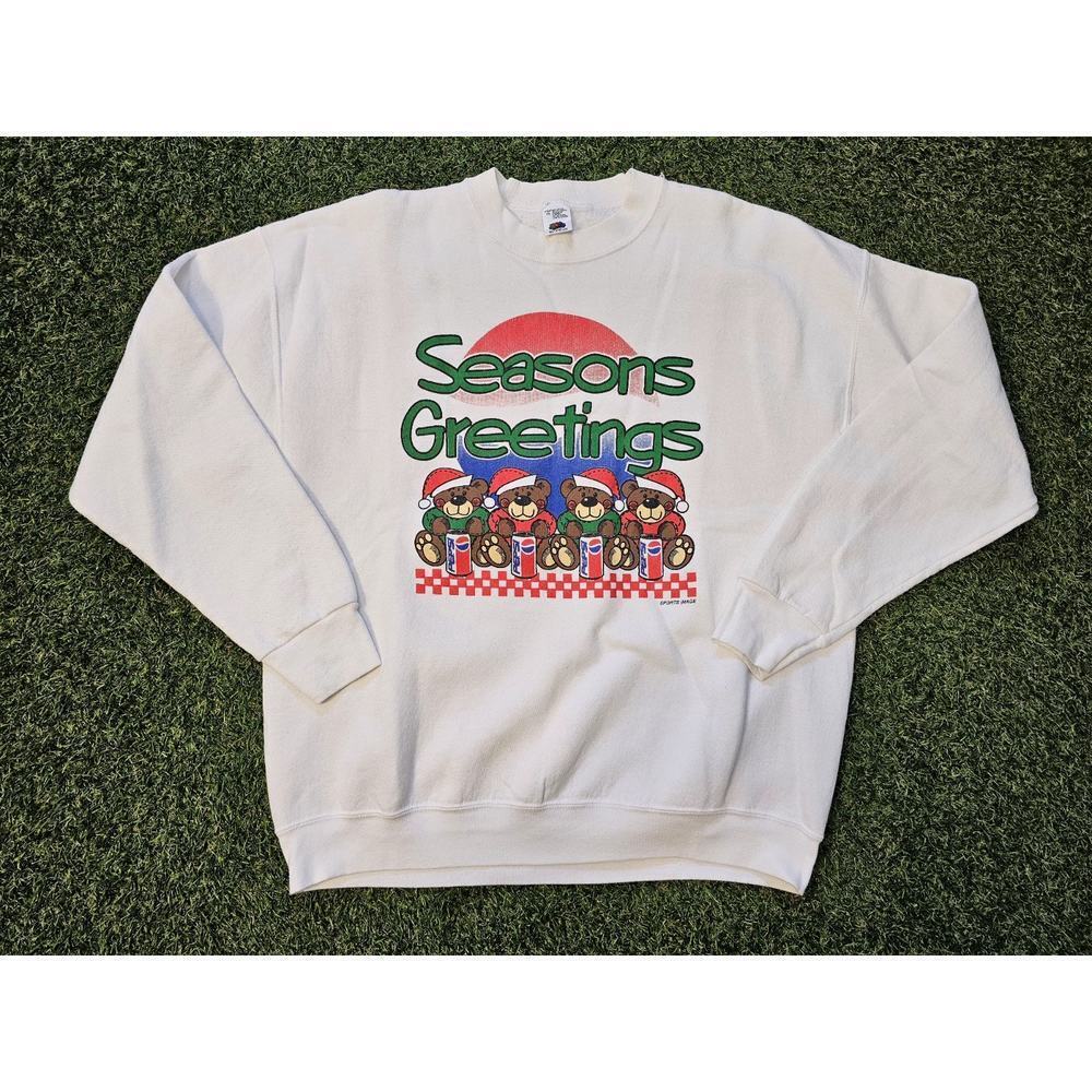 Vintage Pepsi Cola Soda Sweatshirt Pullover Crewneck Adult XL Bears Logo 90s
